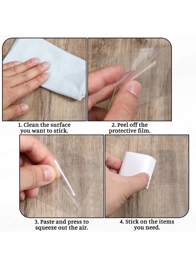 20PCS Heavy Duty Double Sided Tape Clear Nano Acrylic Mounting Pads, Super Strong Waterproof Removable Reusable Double Sided Adhesive Squares Pre-Cut for Wall Hanging Without Drilling Nails Screws, Residue Free Invisible Sticky Pads for Pictures Posters Wall Decor Shower Bathroom Kitchen Home Office Car DIY Craft Organization - Image 3